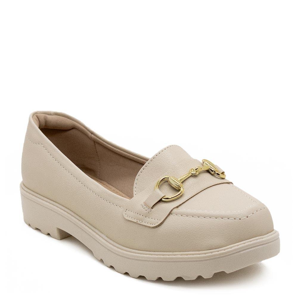 Mocassim Feminino Loafer Modare 7357.106 Creme Bege 1