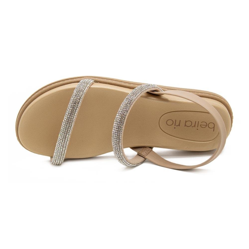 Sandália Feminina Beira Rio Brilho 8488.109 Bege Bege 3