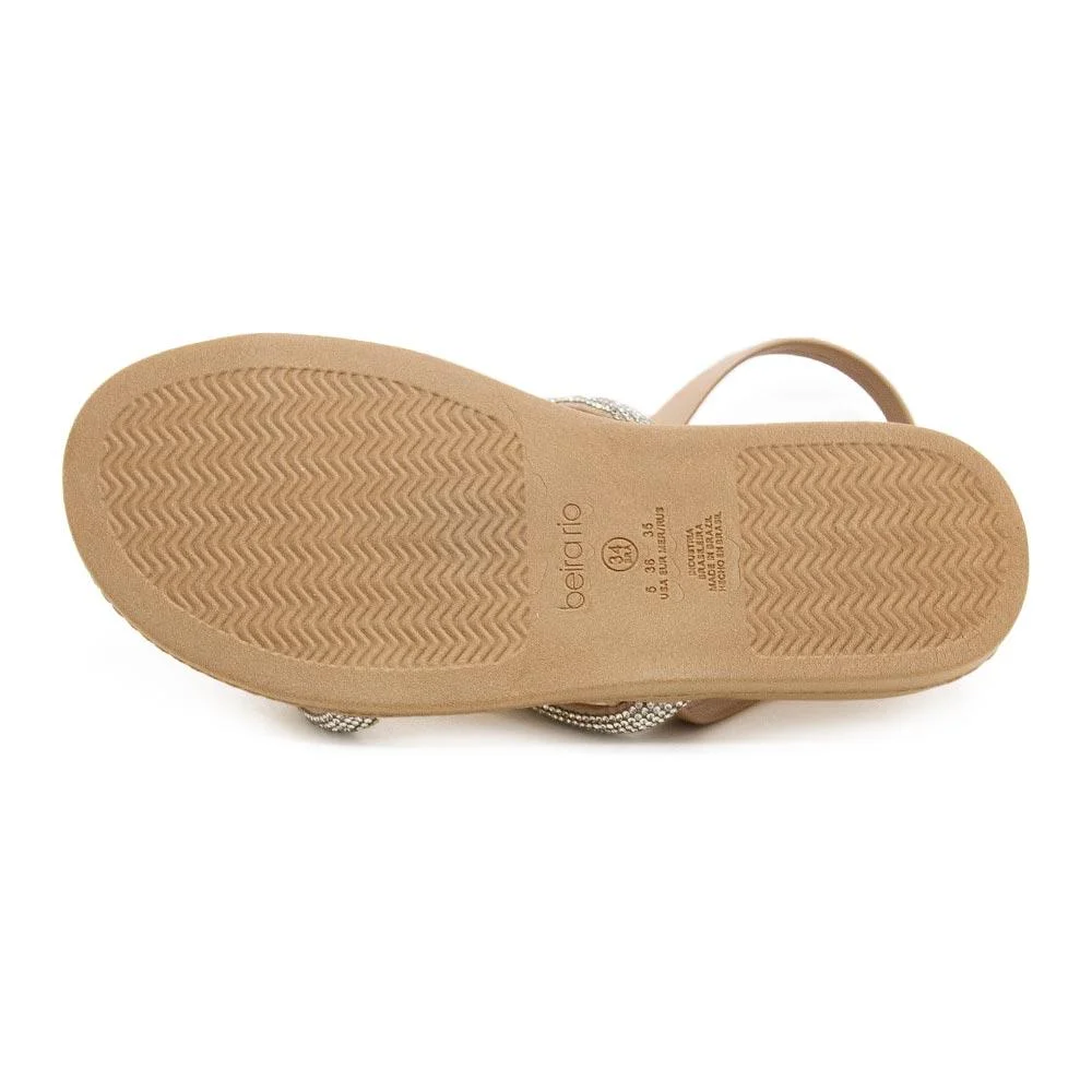 Sandália Feminina Beira Rio Brilho 8488.109 Bege Bege 4