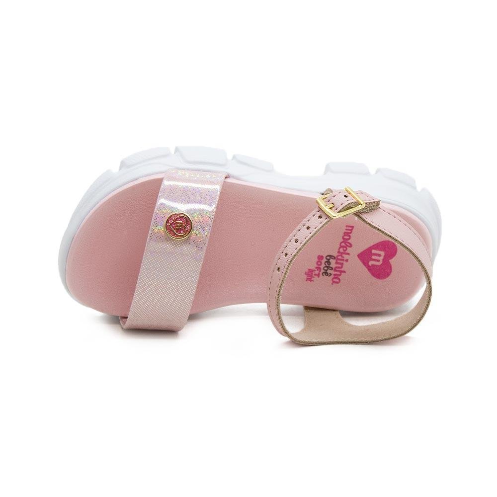 Sandália Infantil Menina Molekinha 2713.110 Rosa Rosa 3