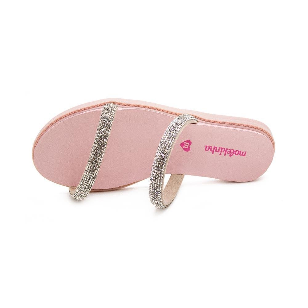 Rasteira Infantil Menina Molekinha 2312.255 Cristal Rosa 3