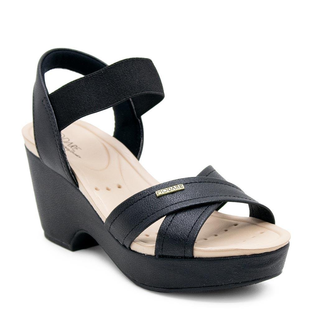 Sandália Feminina Salto Grosso Modare 7137.117 Preta Preto 1