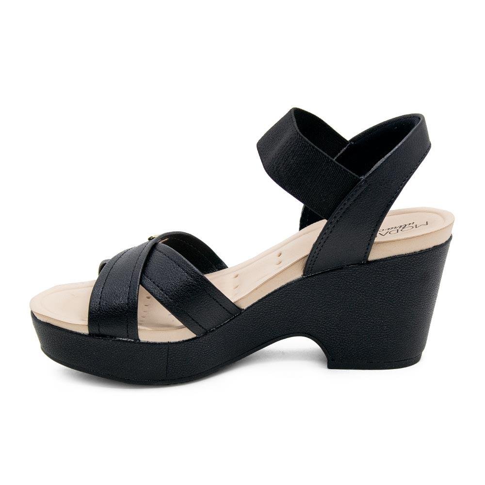 Sandália Feminina Salto Grosso Modare 7137.117 Preta Preto 2