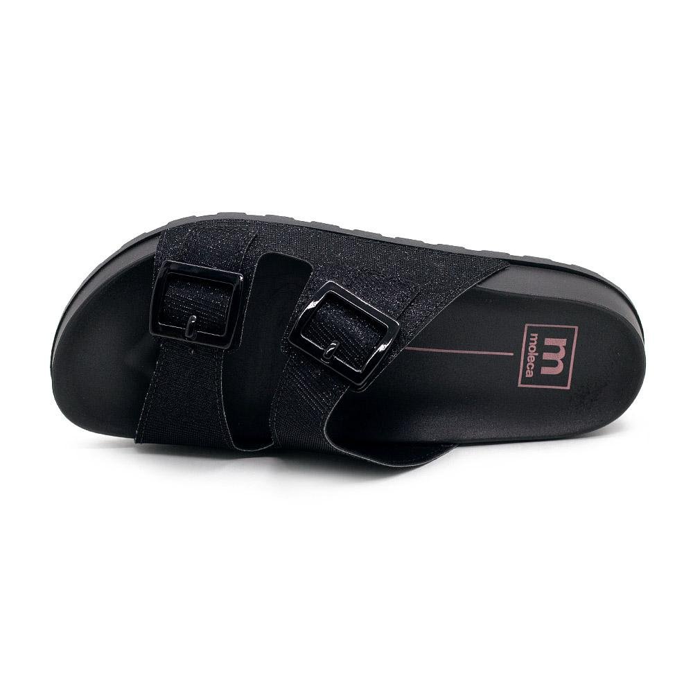 Chinelo Feminino Papete Glitter Moleca 5436.401 Preto Preto 3
