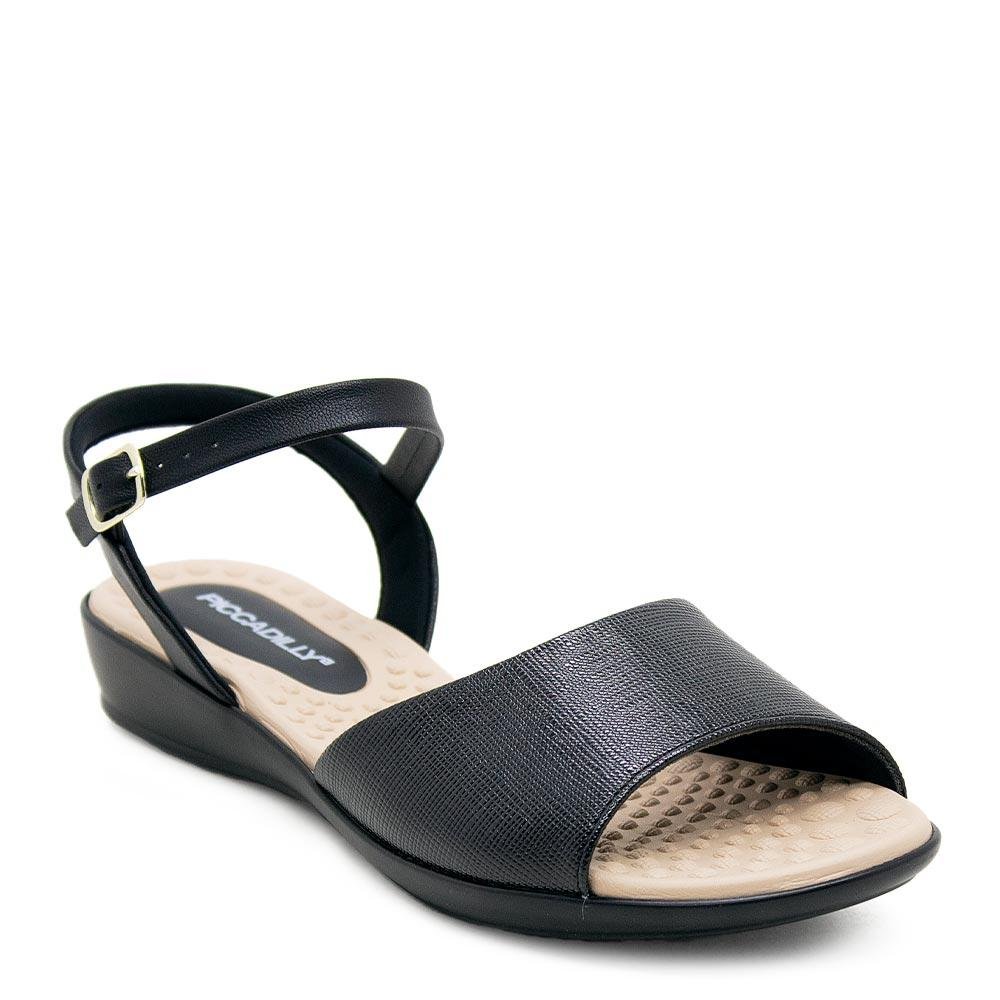 Sandália Anabela Feminina Piccadilly 500344 Preta Preto 1