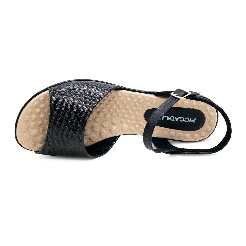 Sandália Anabela Feminina Piccadilly 500344 Preta Preto 3