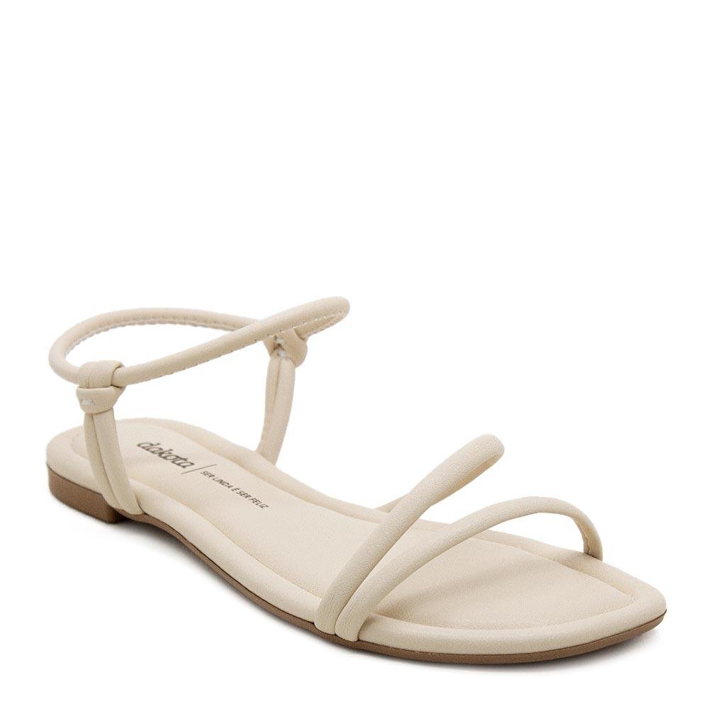 Sandália Rasteira Feminina Dakota Y6392 Off White Branco 1