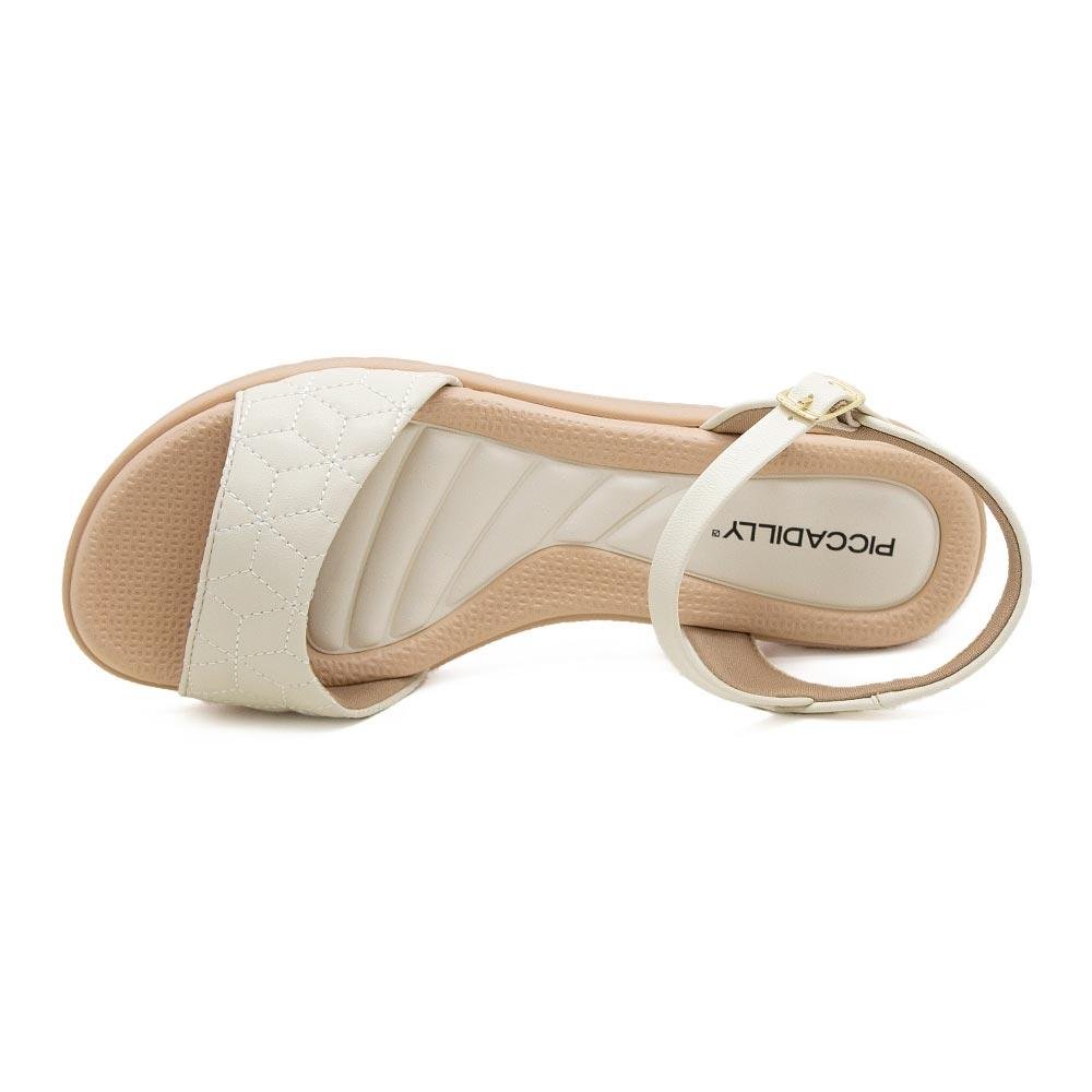 Sandália Feminina Piccadilly 410027 Off White Branco 3