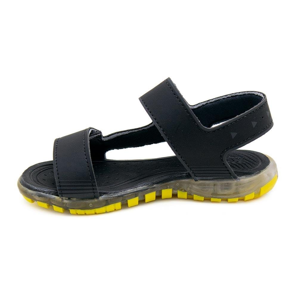 Sandália Infantil Menino Com Led Kidy 163-0108 Preta Preto 2