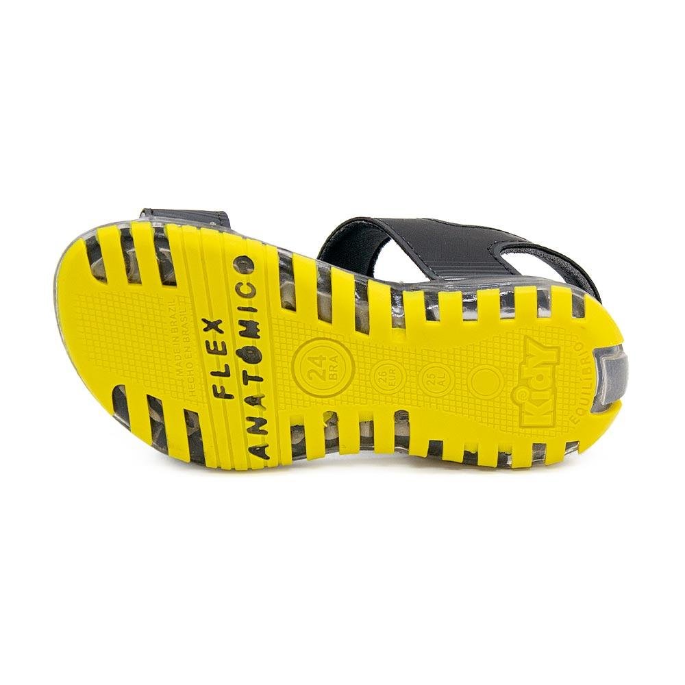 Sandália Infantil Menino Com Led Kidy 163-0108 Preta Preto 4