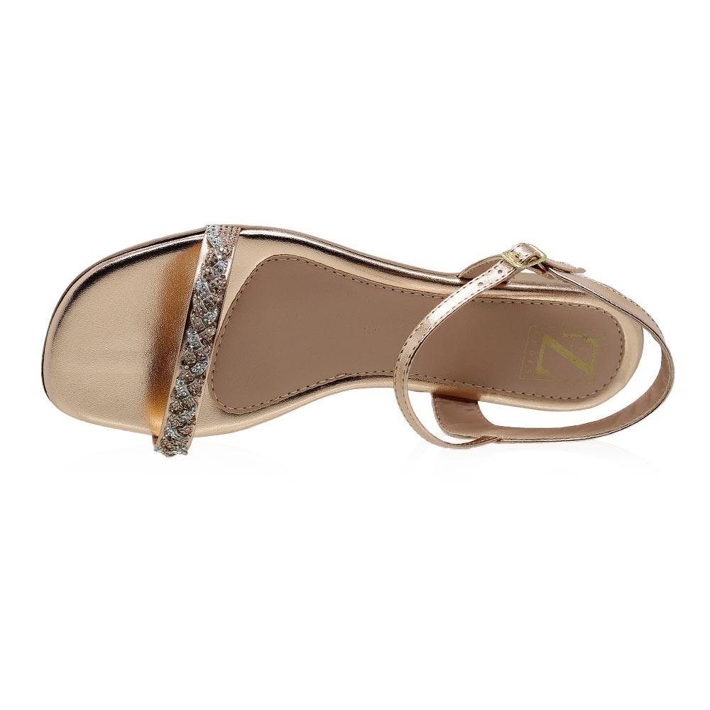 Sandália Rasteira Feminina Fashion Fz 02.0100 Rose Rosa 3