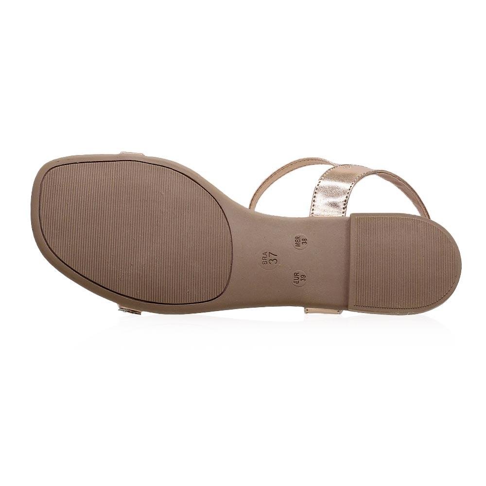 Sandália Rasteira Feminina Fashion Fz 02.0100 Rose Rosa 4