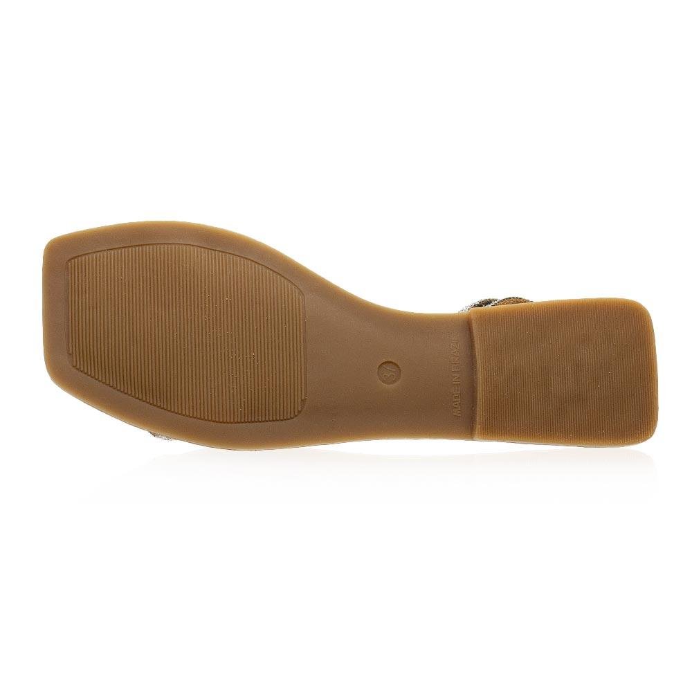 Sandália Rasteira Feminina Strass Zuazen 2003 Cristal Prata 4