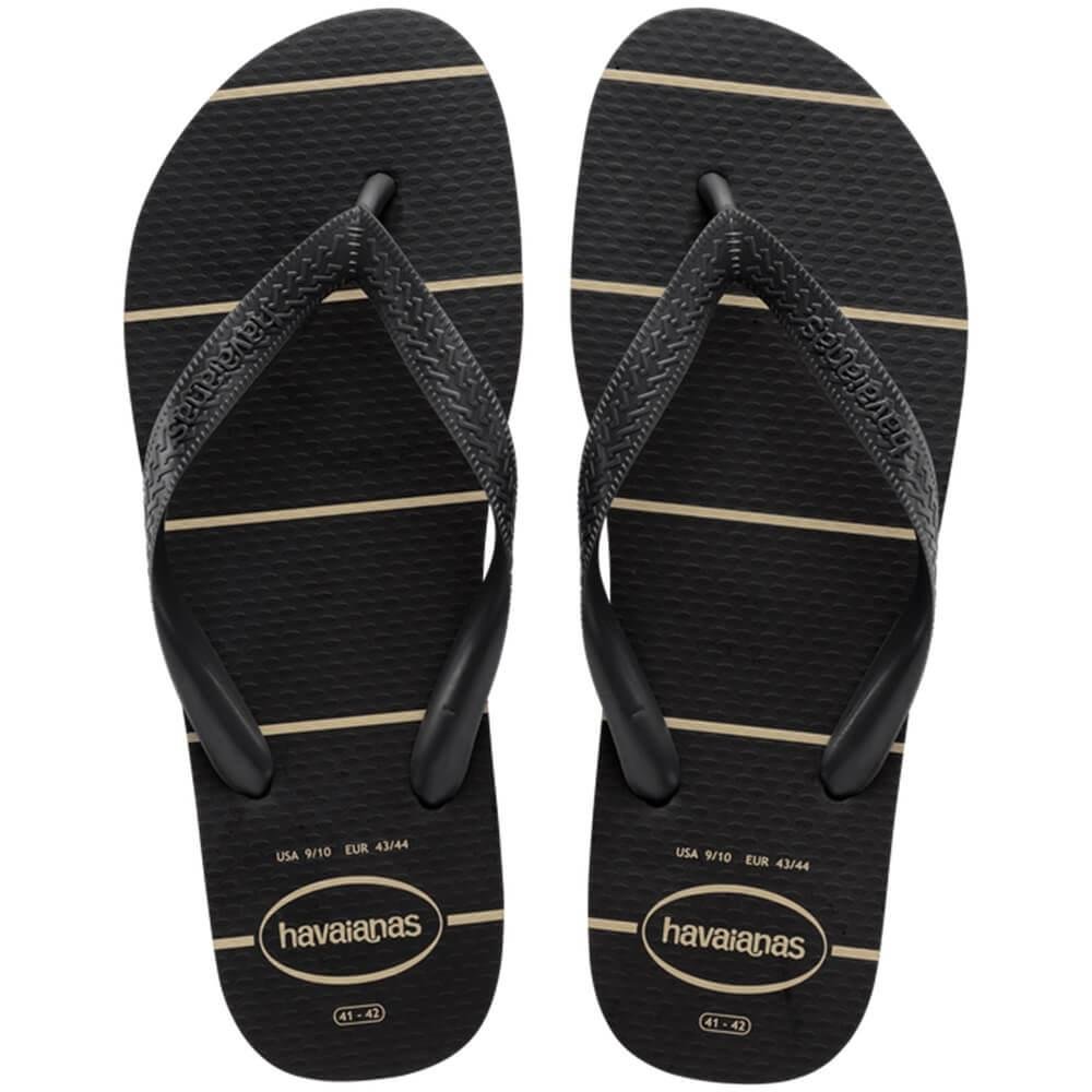 Chinelo Havaianas Masculino Color Essential Listrado Preto Preto