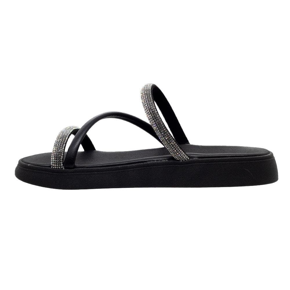 Chinelo Papete Feminino Moleca 5469.121 Preto Preto 2