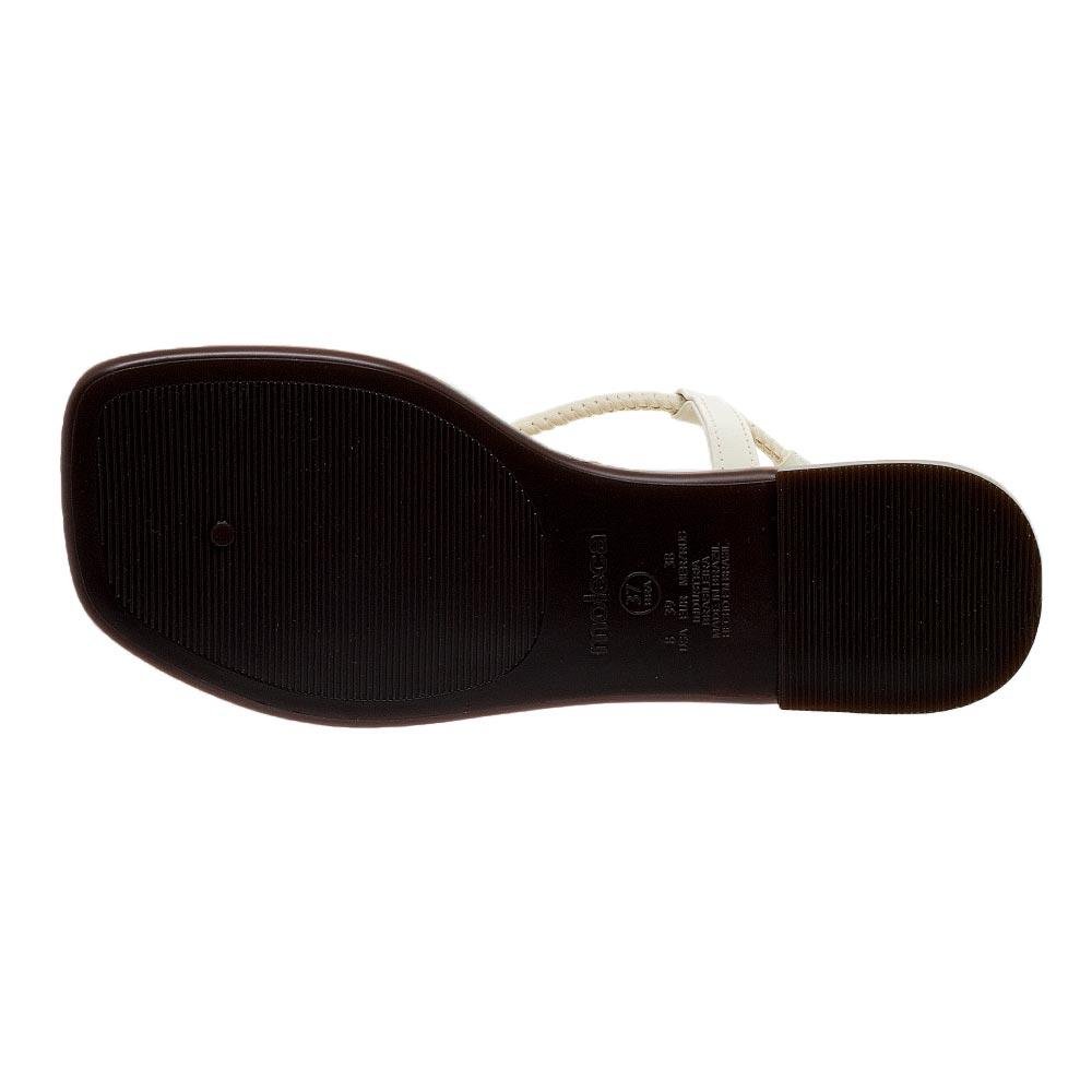 Sandália Feminina Rasteira Moleca 5498.204 Offwhite Branco 4