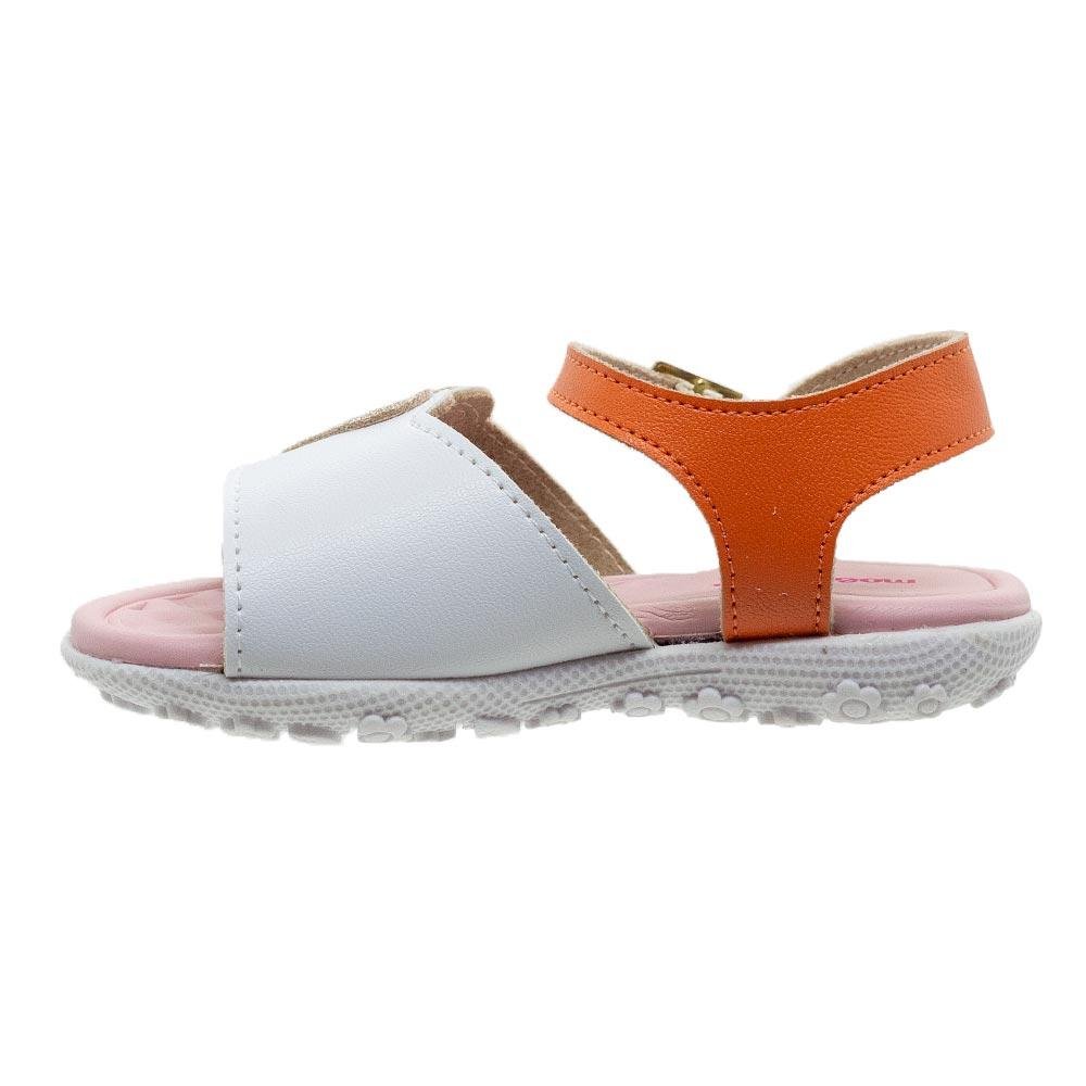 Sandália Rasteira Infantil Menina Molekinha 2121.141 Branca Branco 2