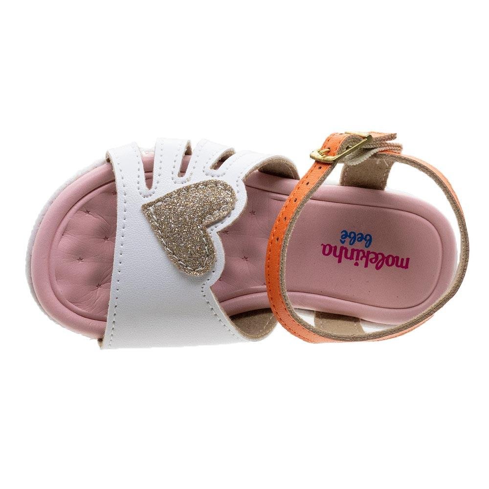 Sandália Rasteira Infantil Menina Molekinha 2121.141 Branca Branco 3