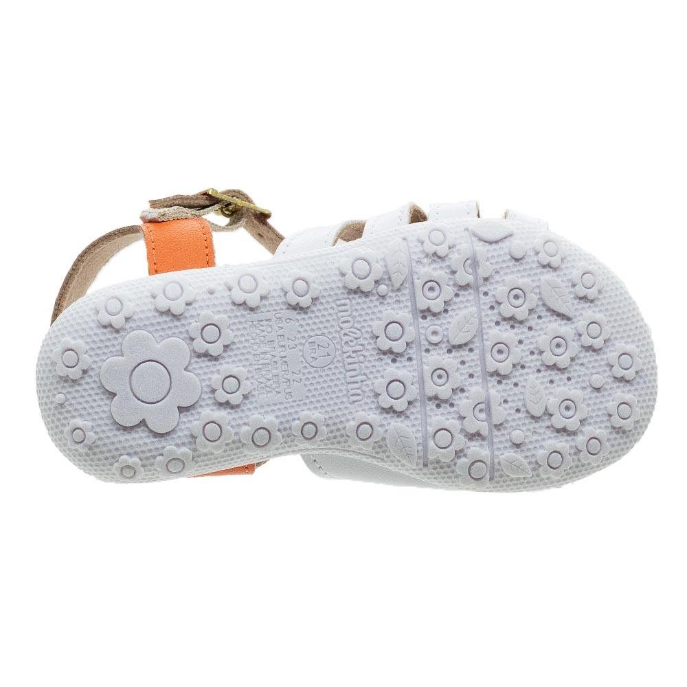 Sandália Rasteira Infantil Menina Molekinha 2121.141 Branca Branco 4