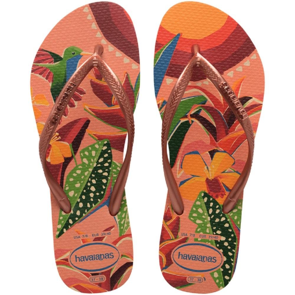 Chinelo Havaianas Feminino Slim Tropical Rosa Rosa - Renner
