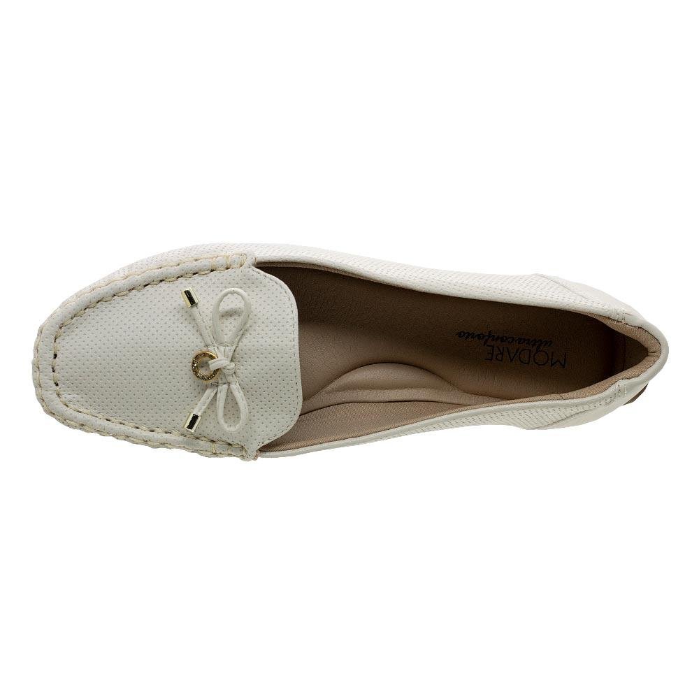 Sapato Mocassim Feminino Modare 7035.646 OffWhite Branco 3
