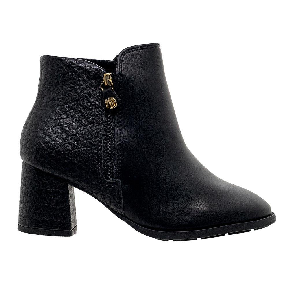 Bota Cano Curto Feminina Modare 7078.101 Preta Preto 1