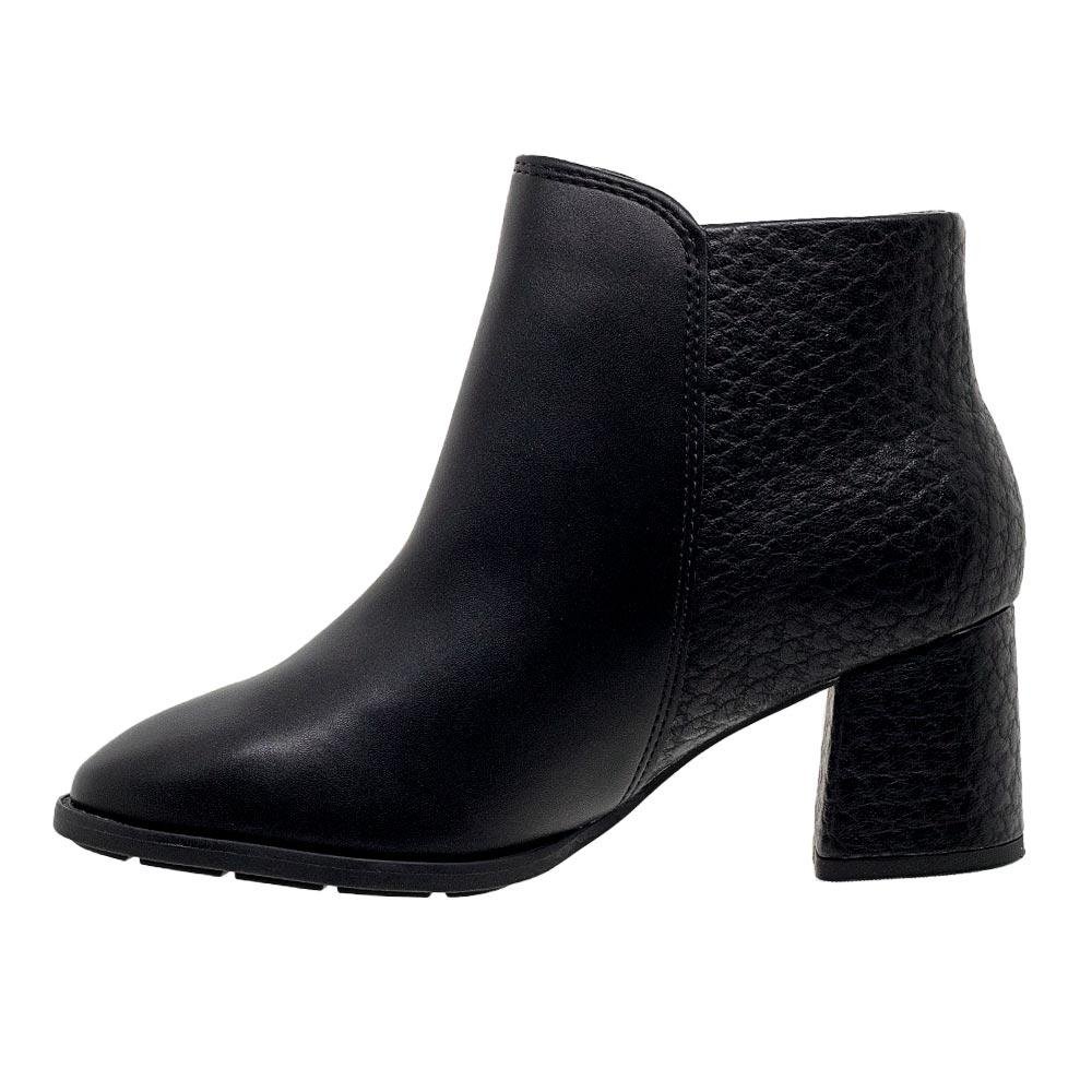 Bota Cano Curto Feminina Modare 7078.101 Preta Preto 2