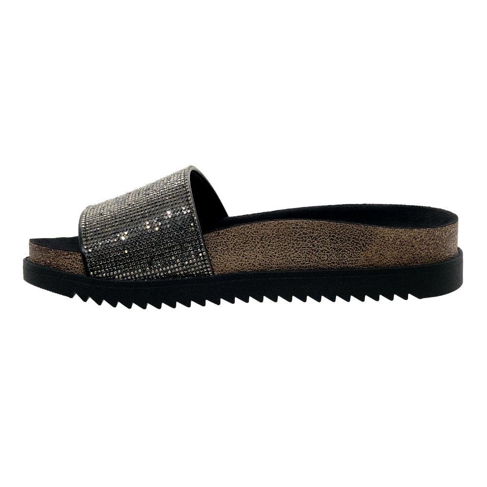 Chinelo Slide Feminino Flat Trotorado Moleca 5500.104 Preto Preto 2
