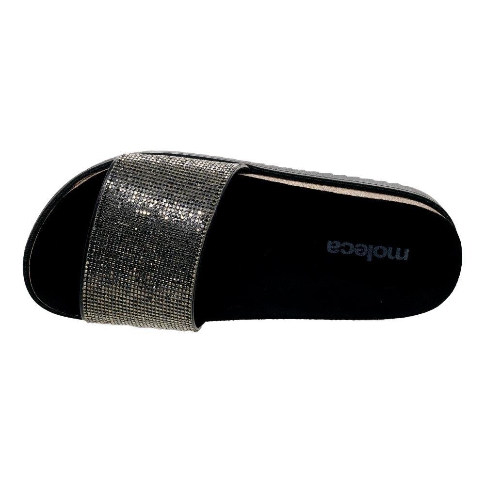 Chinelo Slide Feminino Flat Trotorado Moleca 5500.104 Preto Preto 3