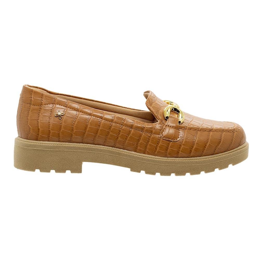 Mocassim Feminino Loafer Softli 10003 Caramelo Marrom 1