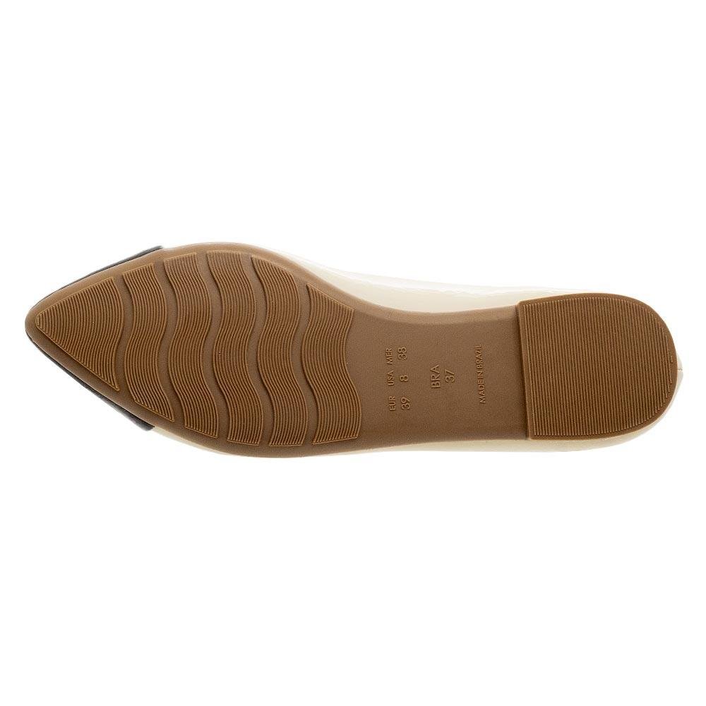 Sapatilha Feminina Softli Bico Fino Mary Jane 10000 Off White Branco 4