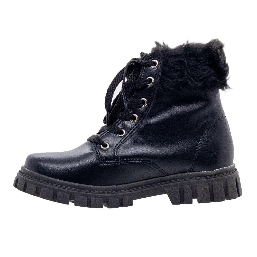Bota Coturno Infantil Menina Fashion Fz 0410132 Preto Preto 2