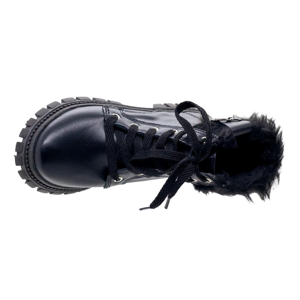 Bota Coturno Infantil Menina Fashion Fz 0410132 Preto Preto 3