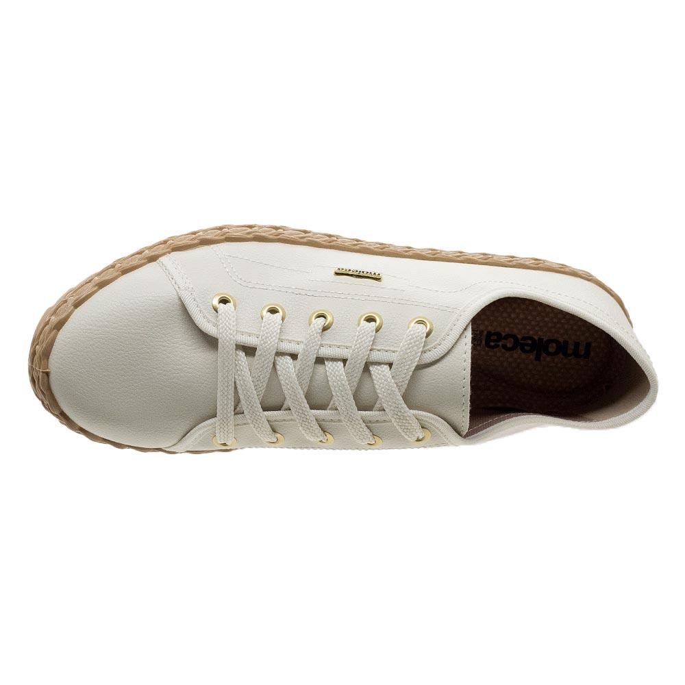 Tênis Casual Feminino Moleca 5696.332 Off White Branco 3