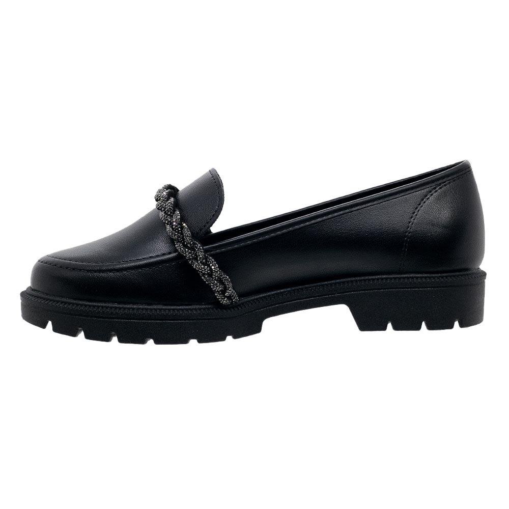 Mocassim Feminino Loafer Tratorado Beira Rio 4283.117 Preto Preto 2
