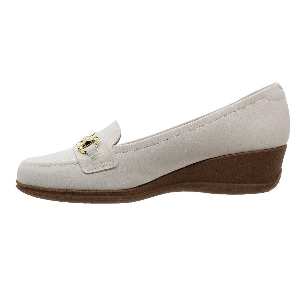 Mocassim Feminino Anabela Modare 7392.102 Off White Branco 2