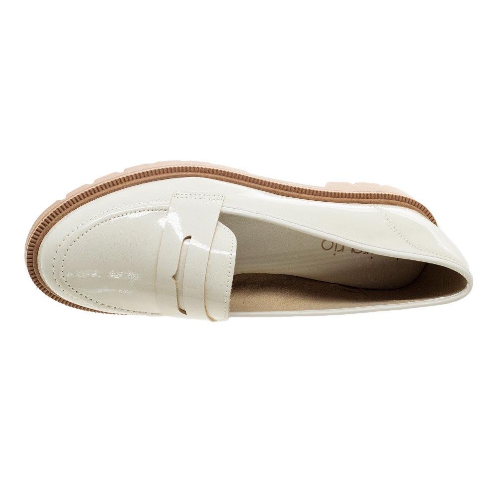 Mocassim Feminino Loafer Tratorado Beira Rio 4283.115 Off White Branco 3
