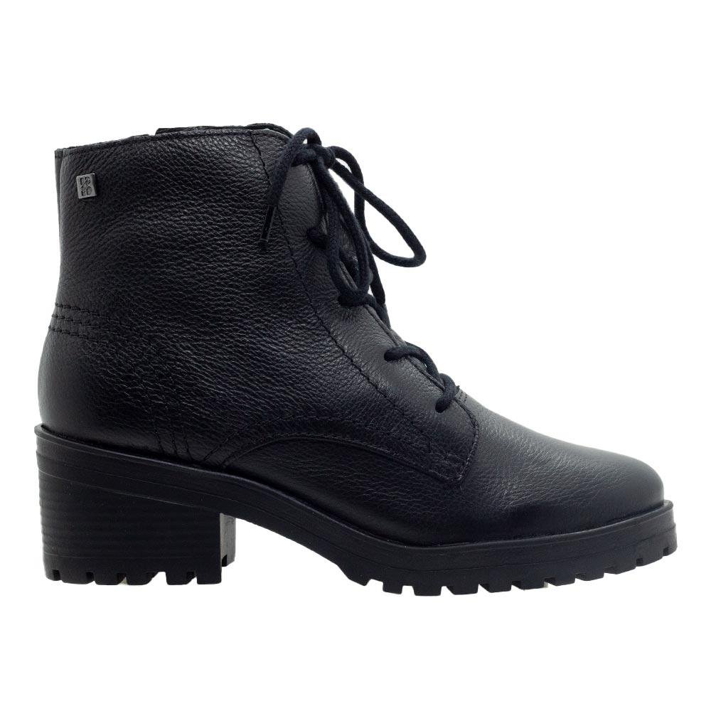 Bota Coturno Tratorado Couro Feminino Bottero 335301 Preto Preto 1