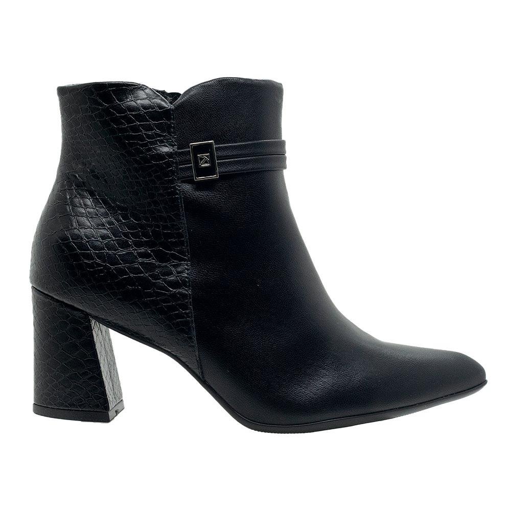 Bota Cano Curto Feminina Piccadilly 745209 Preto Preto 1