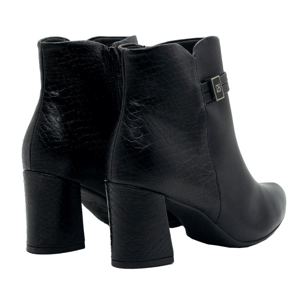 Bota Cano Curto Feminina Piccadilly 745209 Preto Preto 3