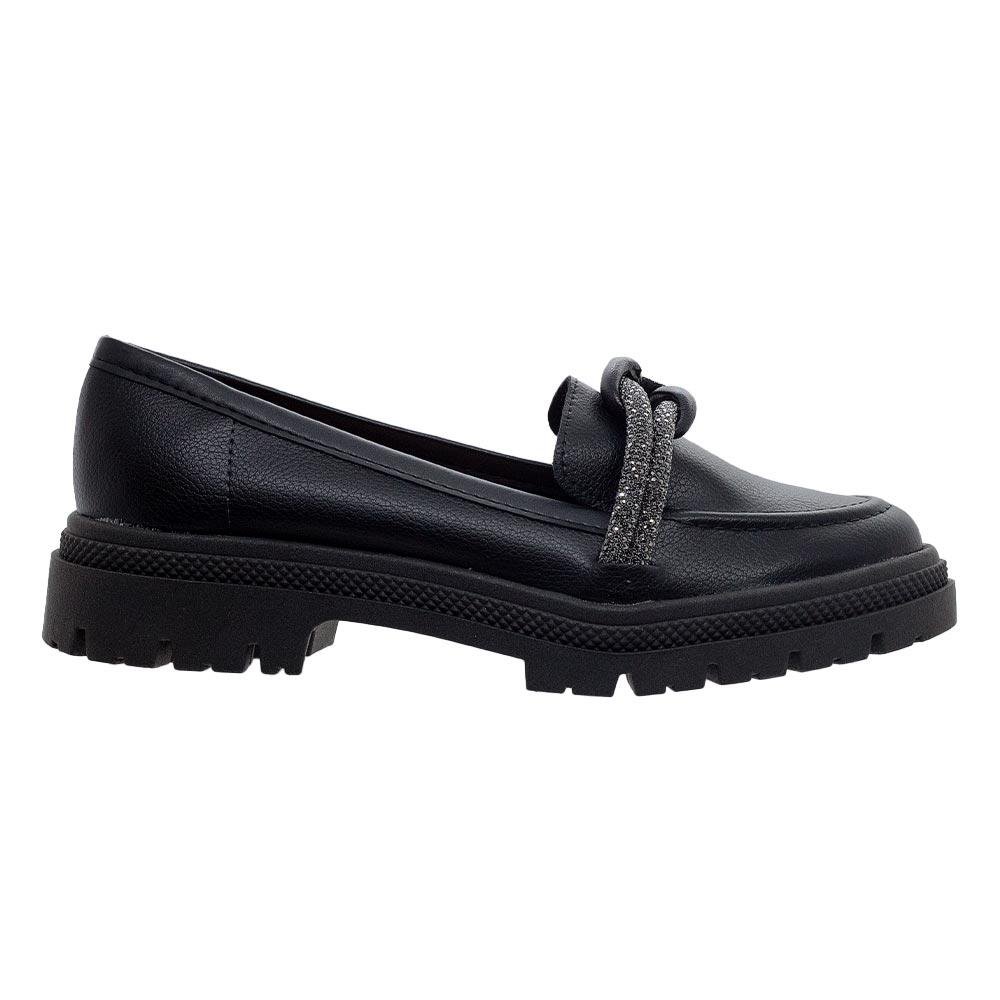 Mocassim Feminino Loafer Moleca 5775.107 Preto Preto 1