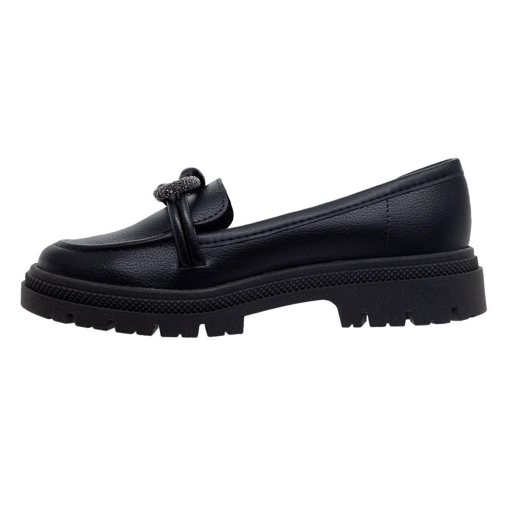 Mocassim Feminino Loafer Moleca 5775.107 Preto Preto 2