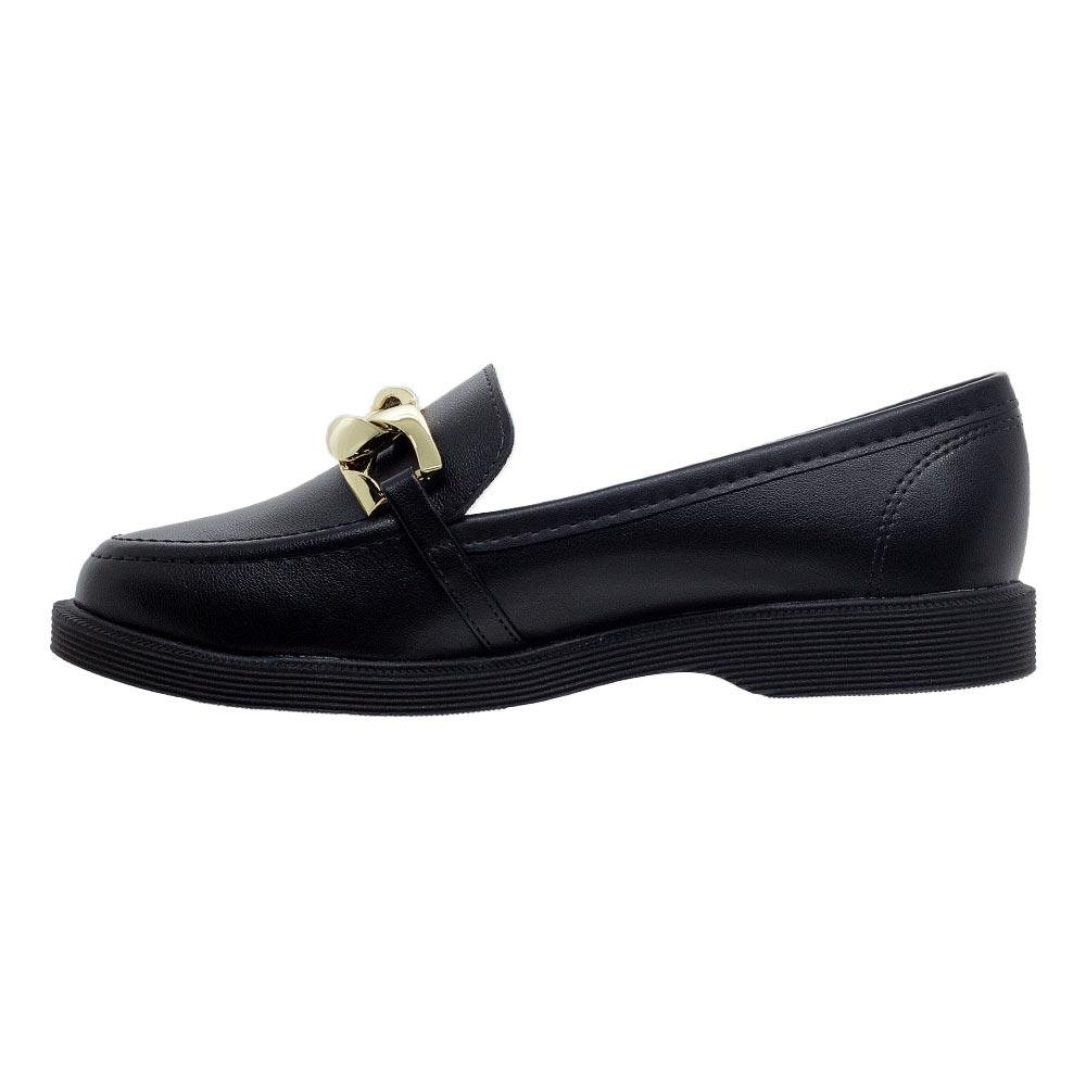Mocassim Feminino Moleca 5666.110 Preto Preto 2