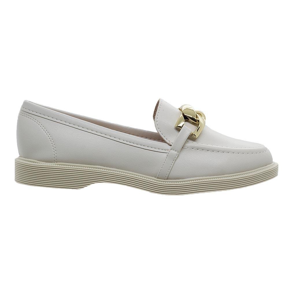 Mocassim Feminino Moleca 5666.110 Branco Branco 1