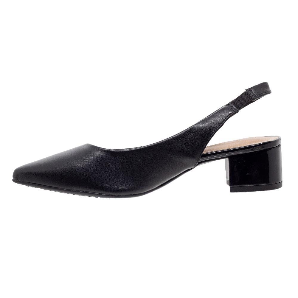 Sapato SlingBack Salto Baixo Beira Rio 4182.220 Preto Preto 2