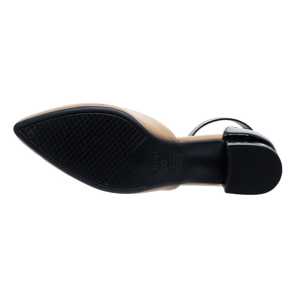 Sapato Beira Rio Salto Baixo Feminino Scarpin 4182.204 Nude Preto 4