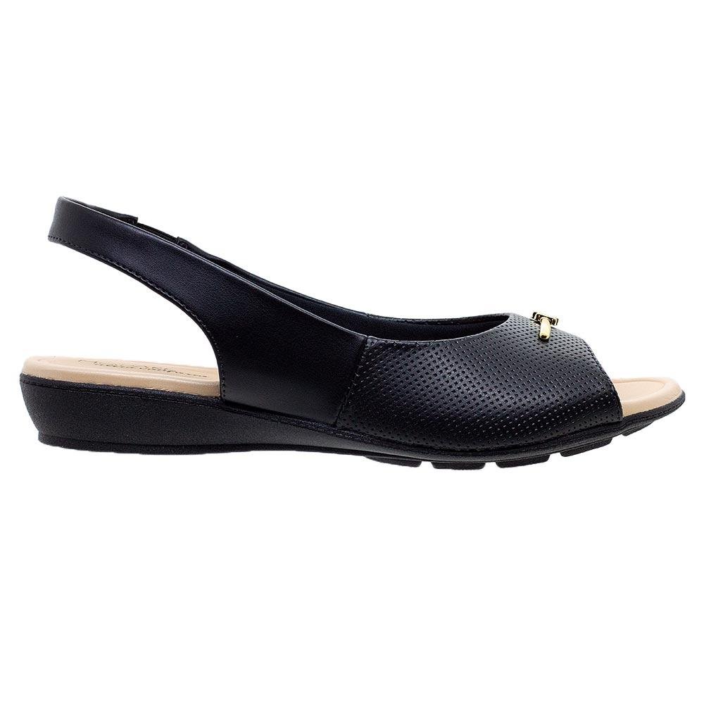 Sandália Anabela Peep Toe Modare 7127.253 Preta Preto 1
