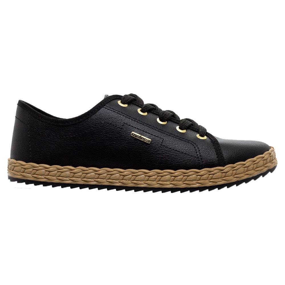 Tênis Casual Feminino Moleca 5696.332 Preto Preto 1