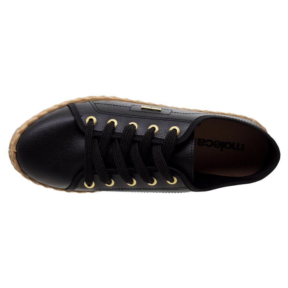 Tênis Casual Feminino Moleca 5696.332 Preto Preto 3