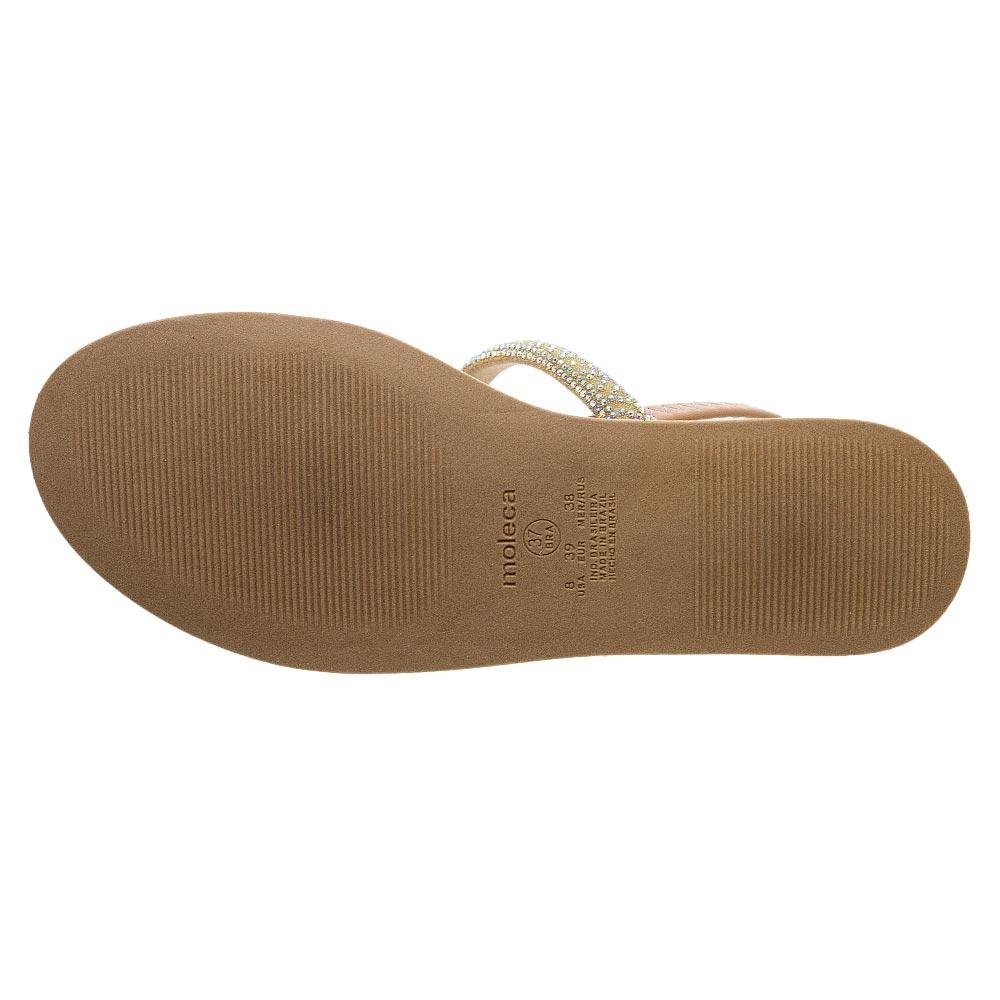 Sandália Rasteira Feminina Moleca 5443.231 Creme Bege 4